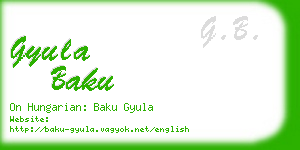 gyula baku business card